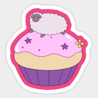 Sheep and Giant Cupcake Sticker